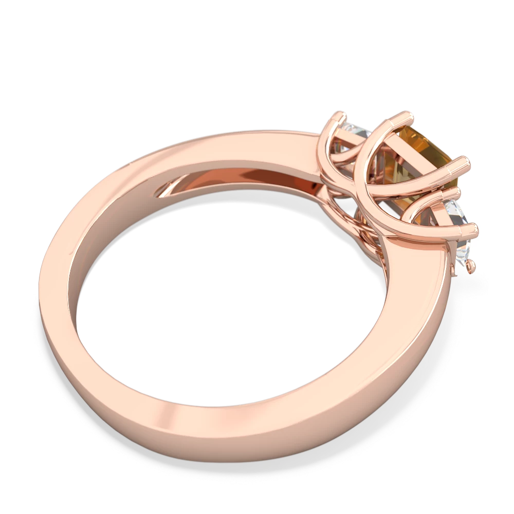 Citrine Three Stone Trellis 14K Rose Gold ring R4015