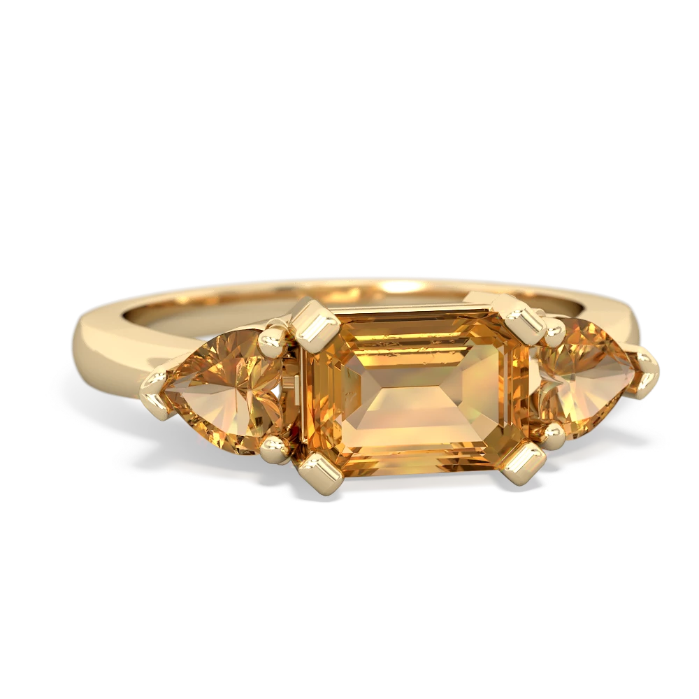 Citrine Three Stone 14K Yellow Gold ring R5235