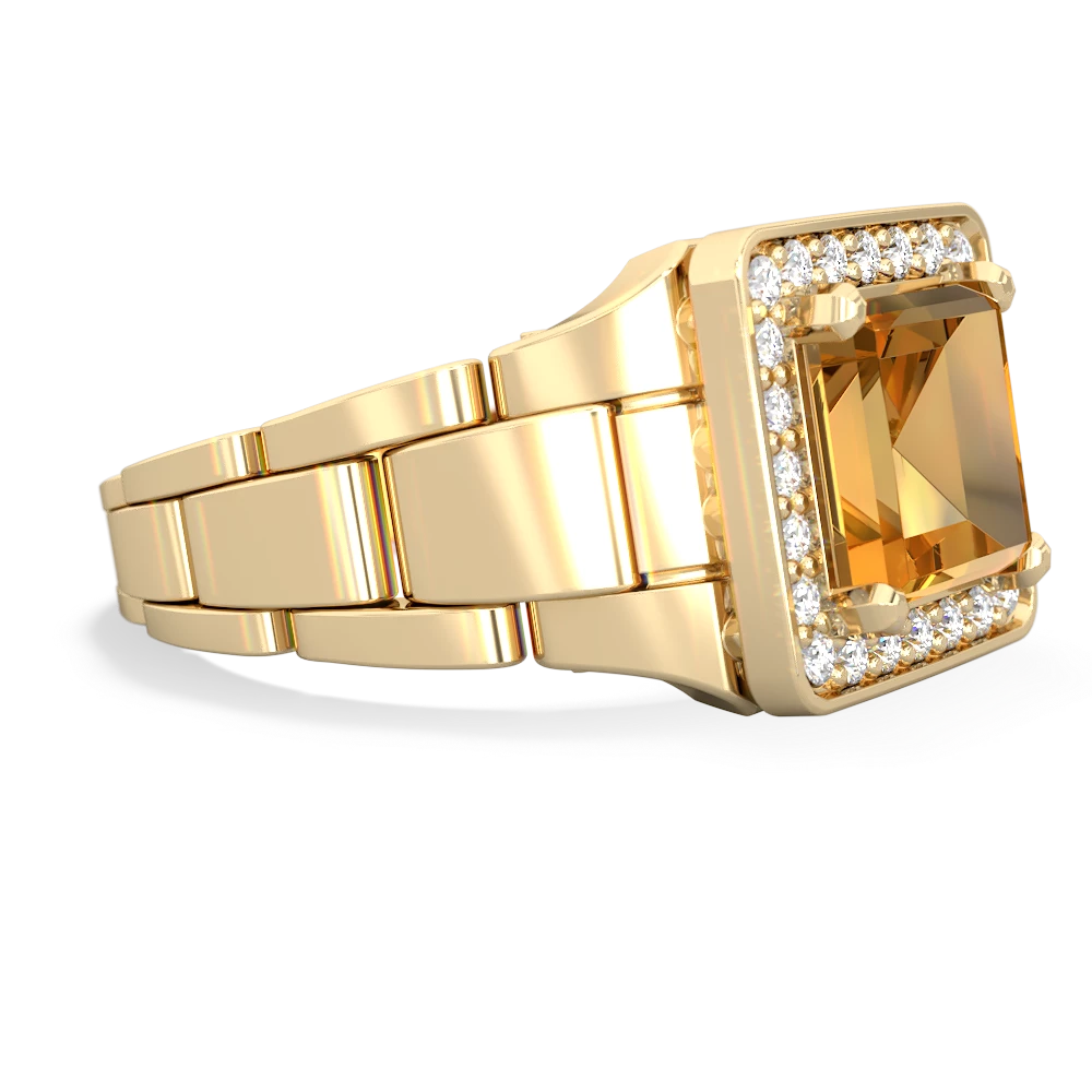 Citrine Men's Watch 14K Yellow Gold ring R0510
