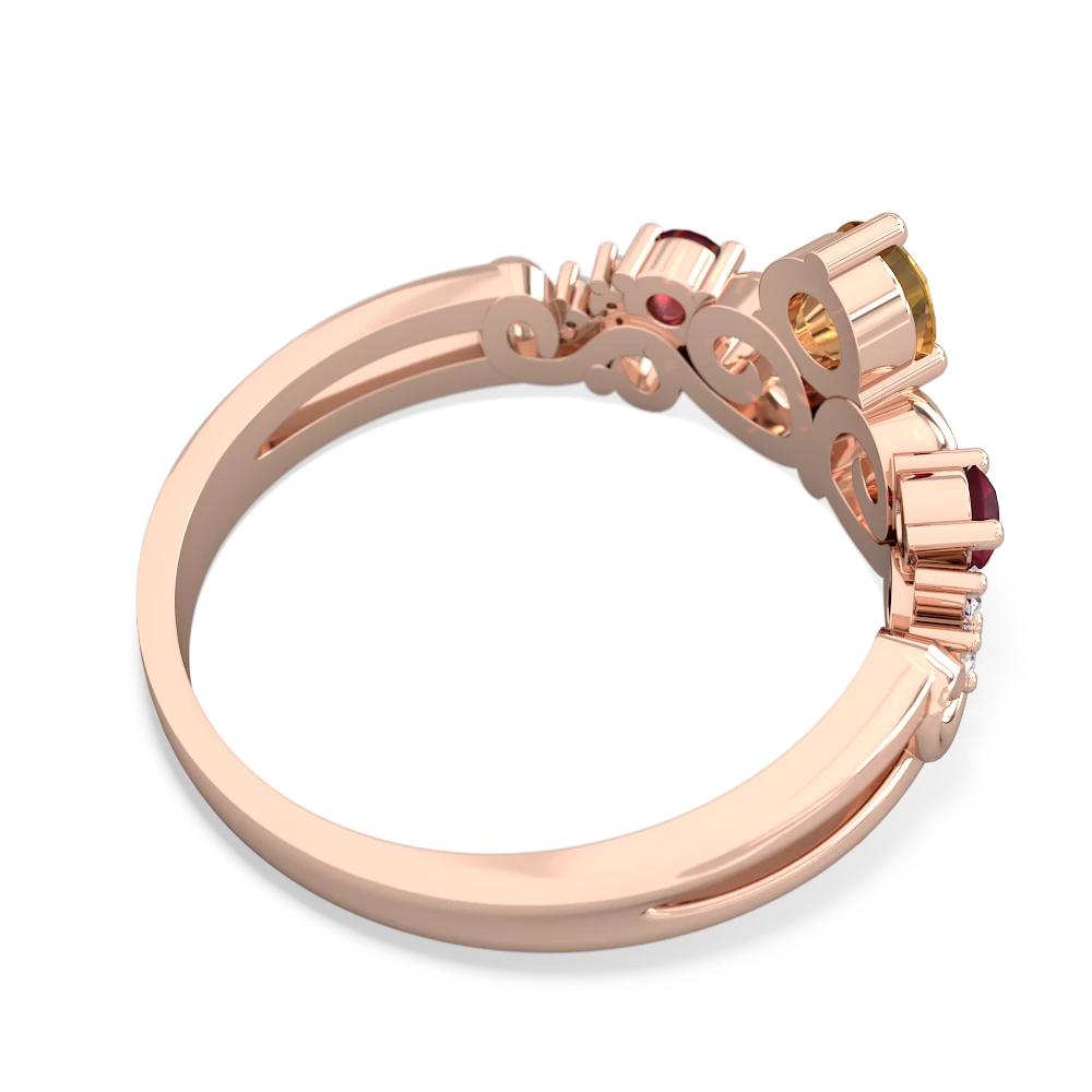 Citrine Crown Keepsake 14K Rose Gold ring R5740