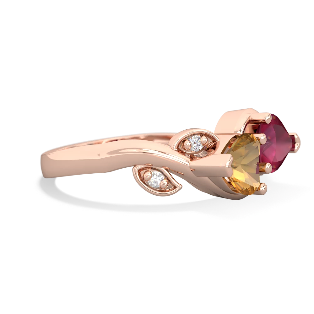 Citrine Floral Elegance 14K Rose Gold ring R5790