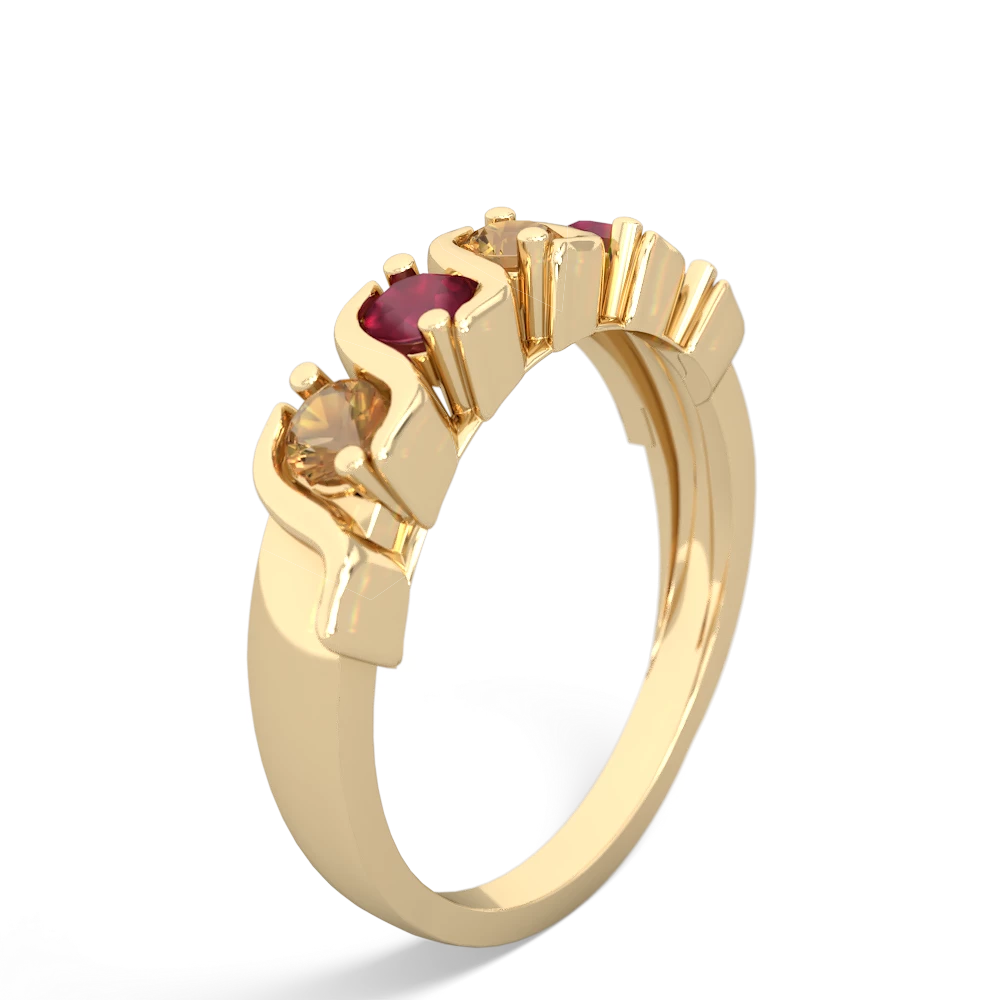 Citrine Anniversary Band 14K Yellow Gold ring R2089