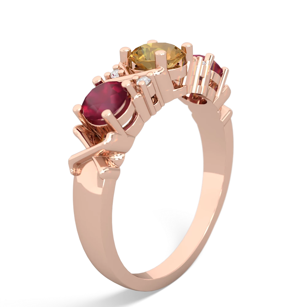 Citrine Hugs And Kisses 14K Rose Gold ring R5016