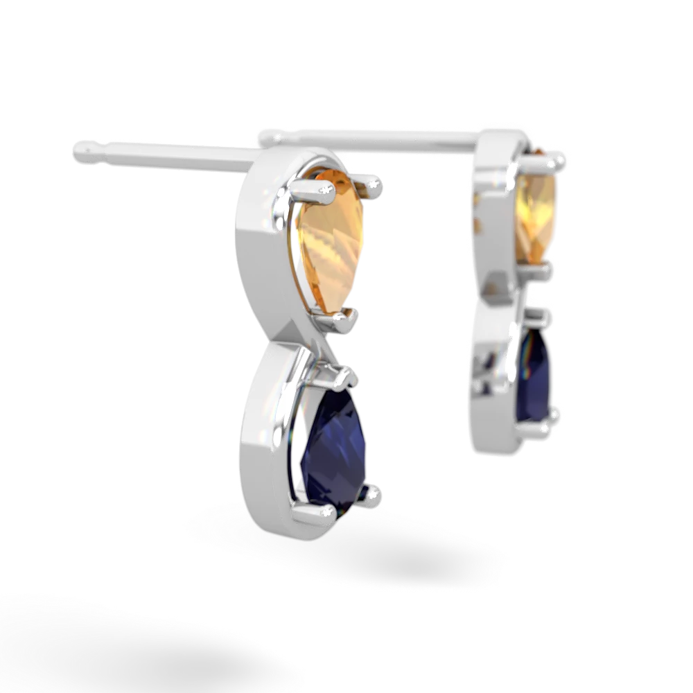 Citrine Infinity 14K White Gold earrings E5050