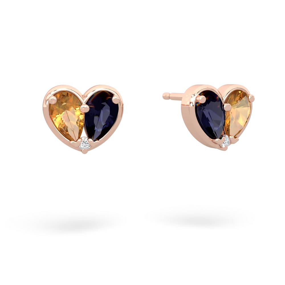 Citrine 'Our Heart' 14K Rose Gold earrings E5072