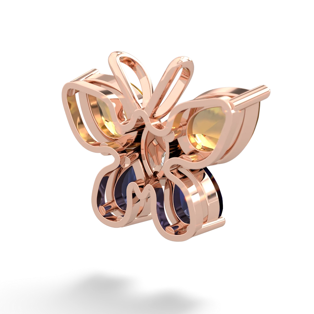 Citrine Butterfly 14K Rose Gold pendant P2215