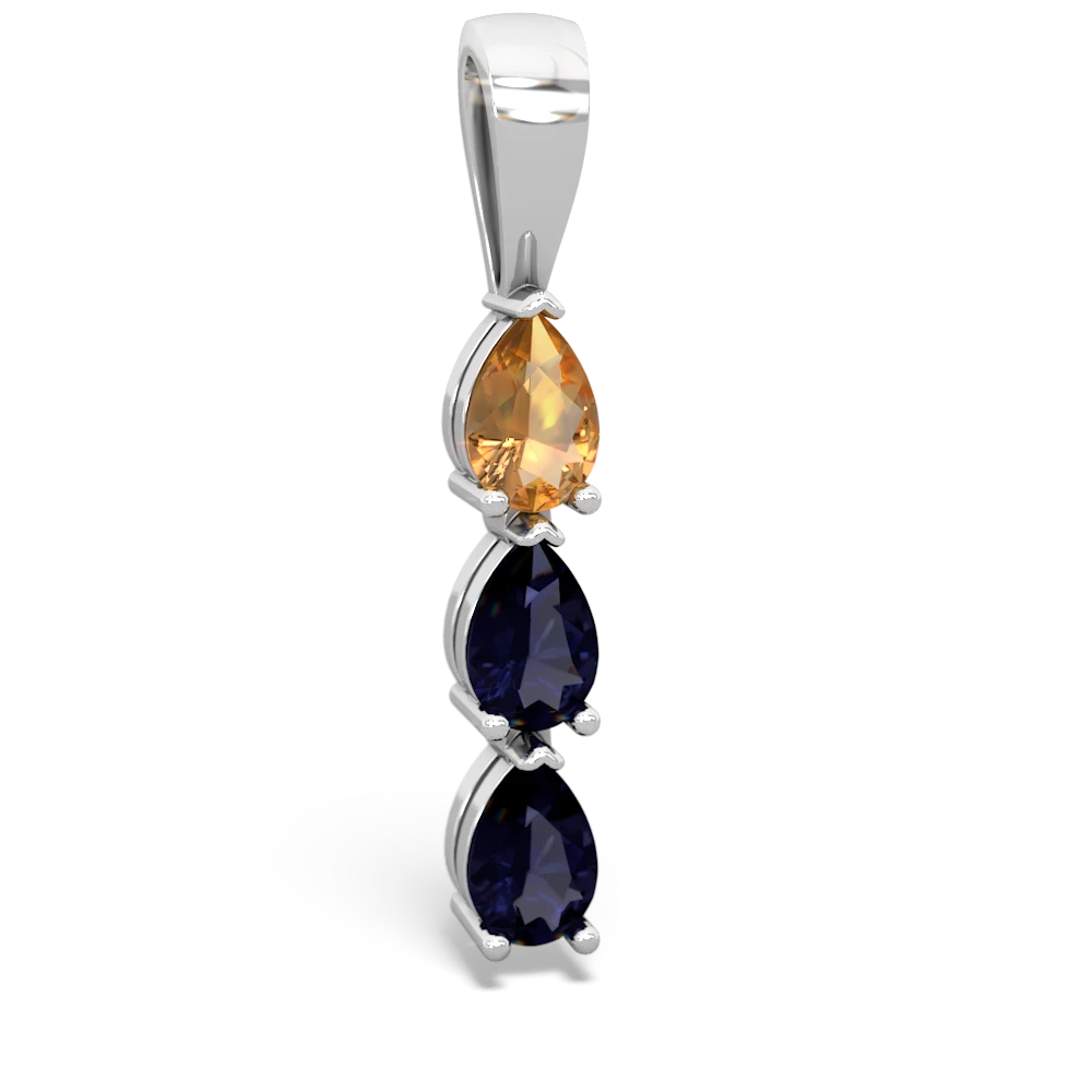 Citrine Dew Drops 14K White Gold pendant P2251