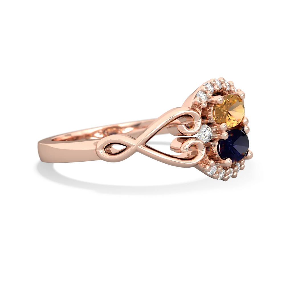 Citrine Love Nest 14K Rose Gold ring R5860