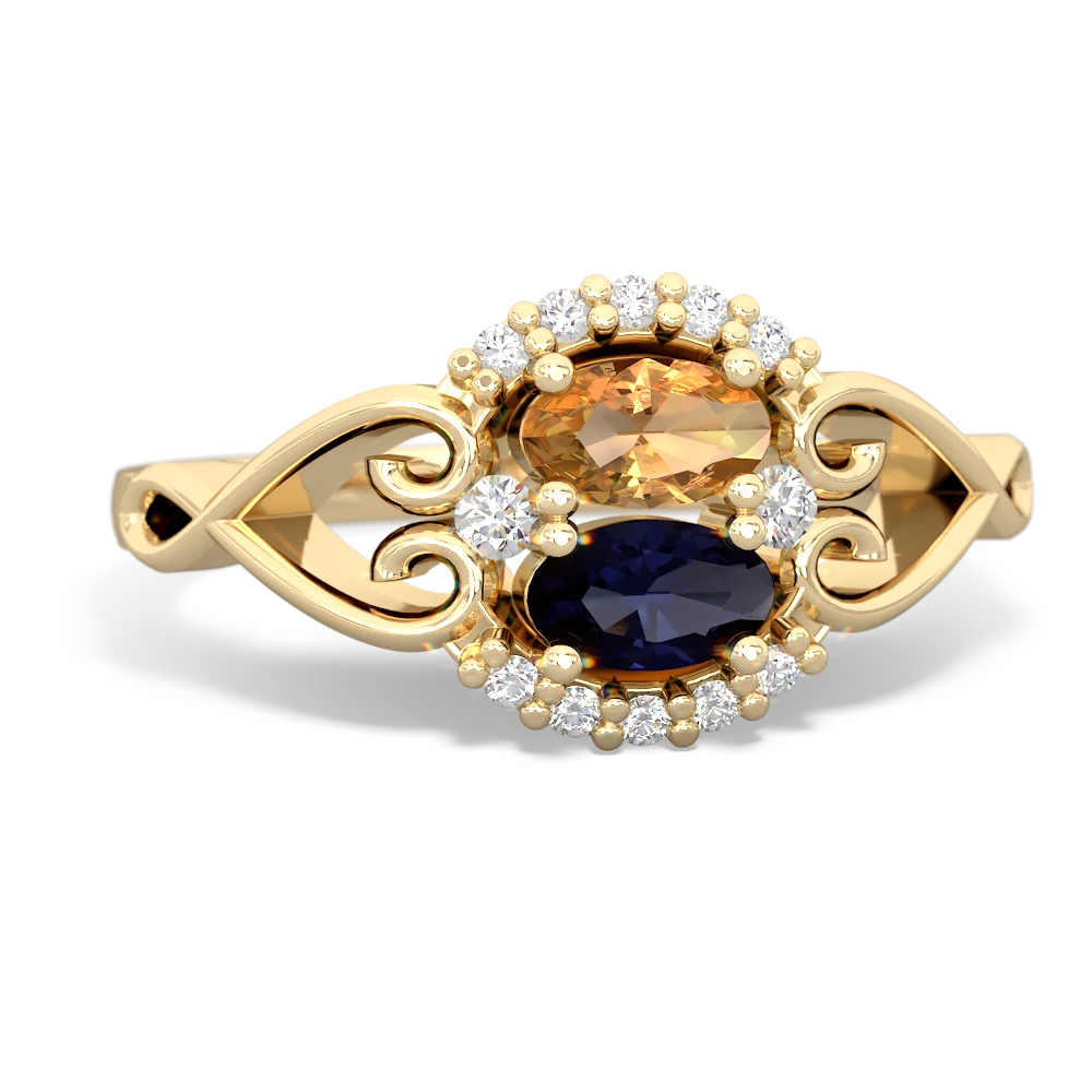 Citrine Love Nest 14K Yellow Gold ring R5860