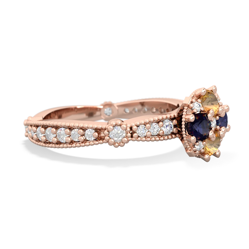 Citrine Sparkling Tiara Cluster 14K Rose Gold ring R26293RD