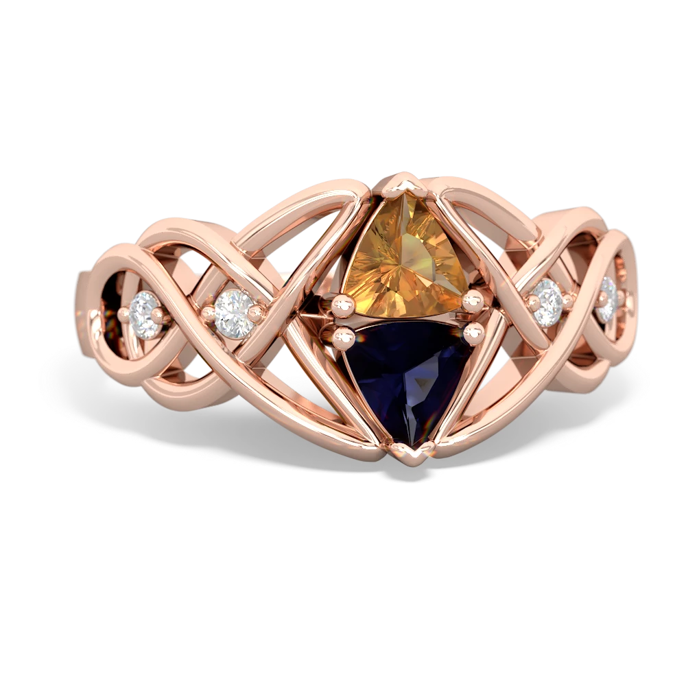 Citrine Keepsake Celtic Knot 14K Rose Gold ring R5300