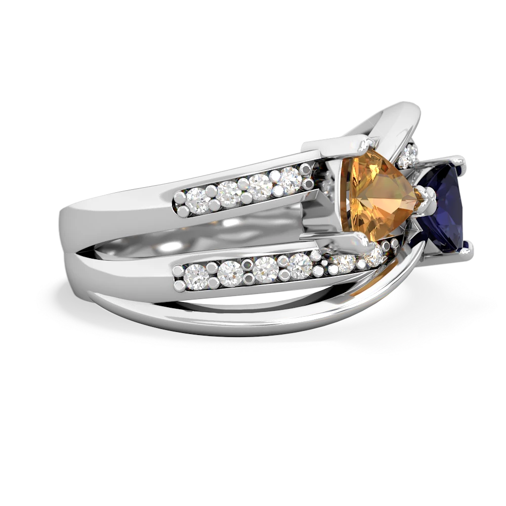 Citrine Bowtie 14K White Gold ring R2360