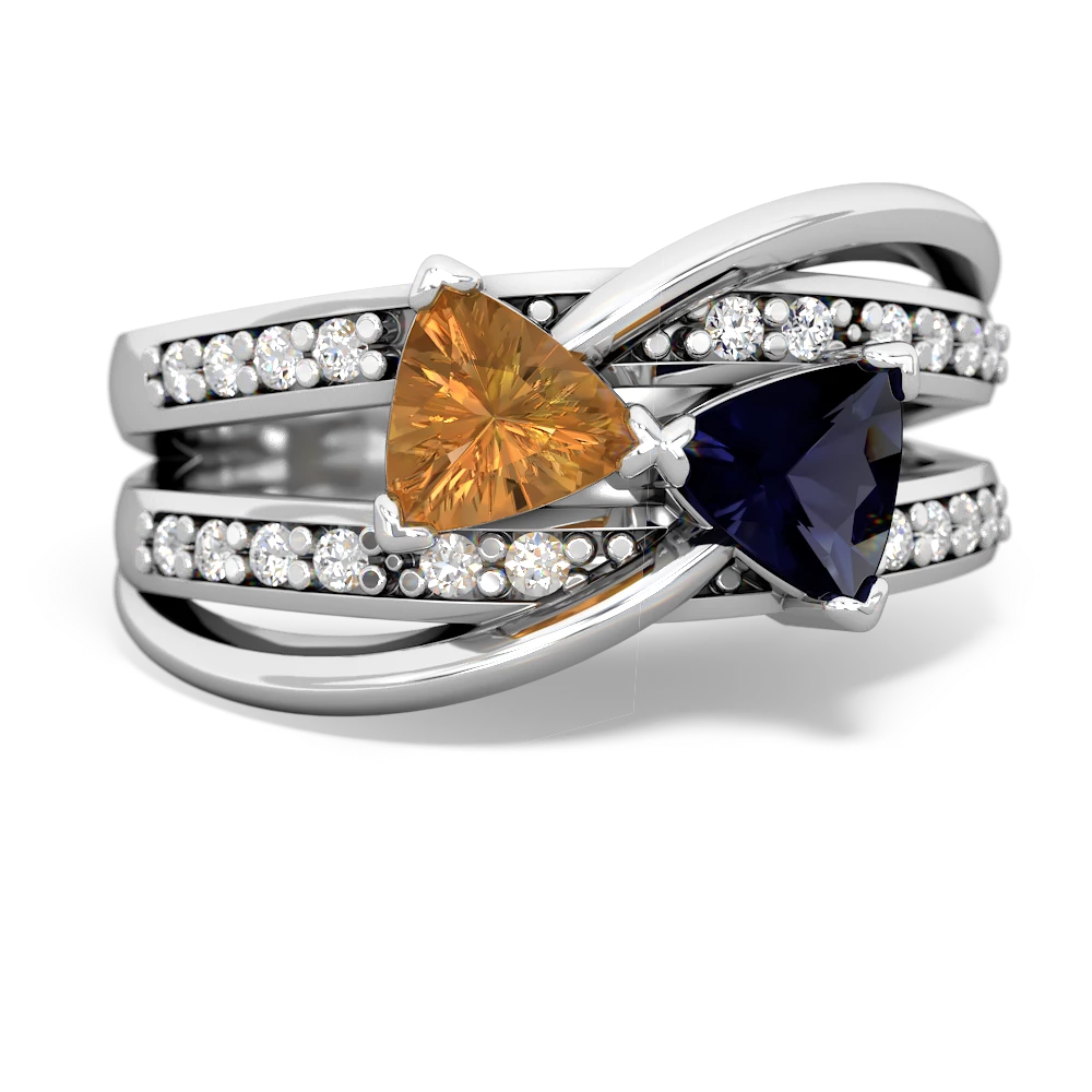 Citrine Bowtie 14K White Gold ring R2360