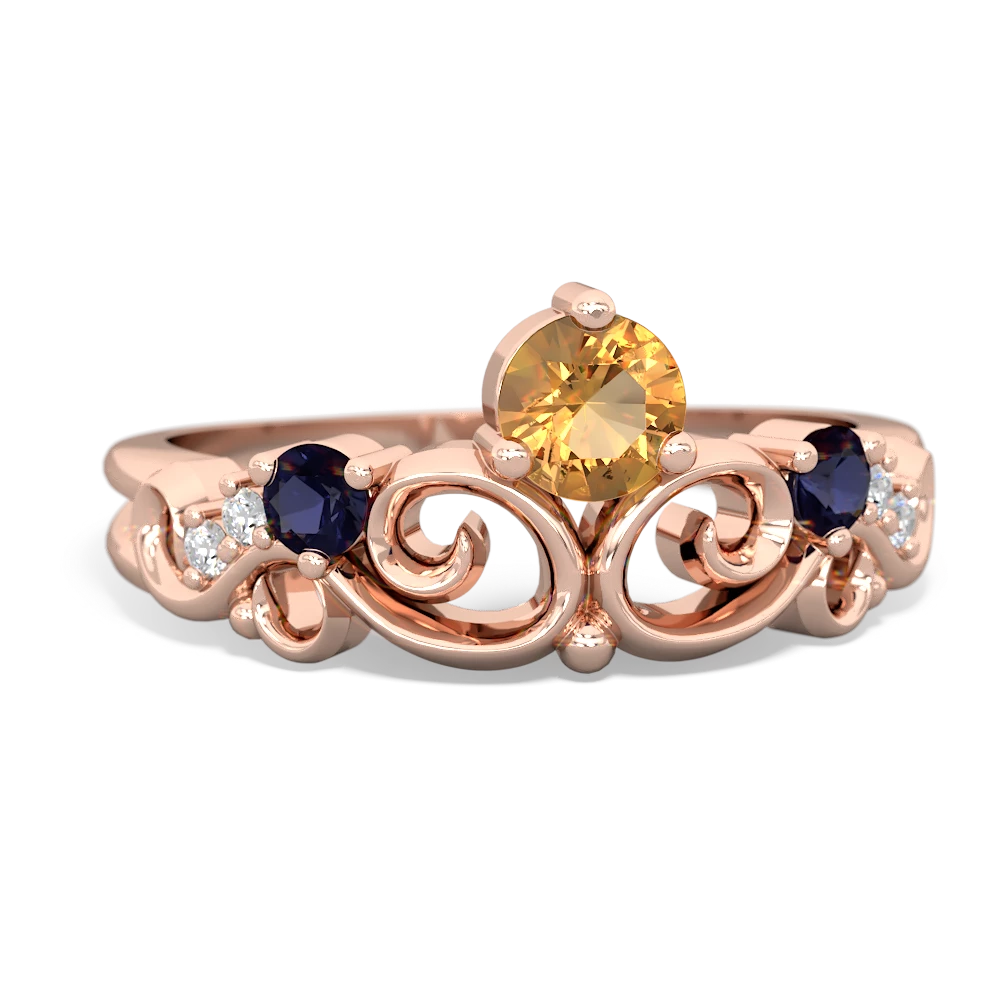 Citrine Crown Keepsake 14K Rose Gold ring R5740