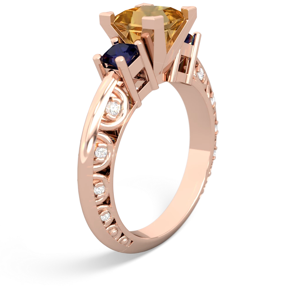 Citrine Eternal Embrace Engagement 14K Rose Gold ring C2001