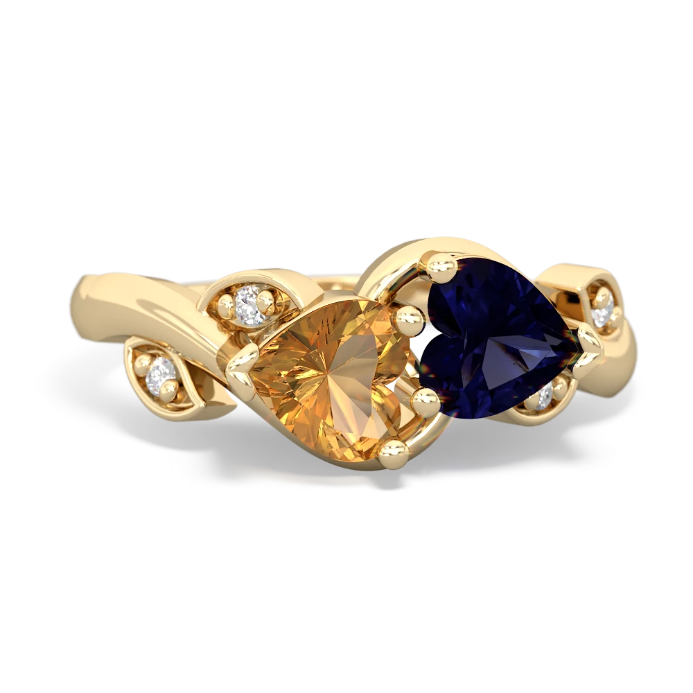 Citrine Floral Elegance 14K Yellow Gold ring R5790