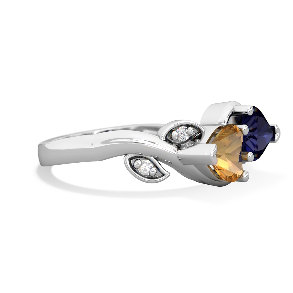 Citrine Floral Elegance 14K White Gold ring R5790