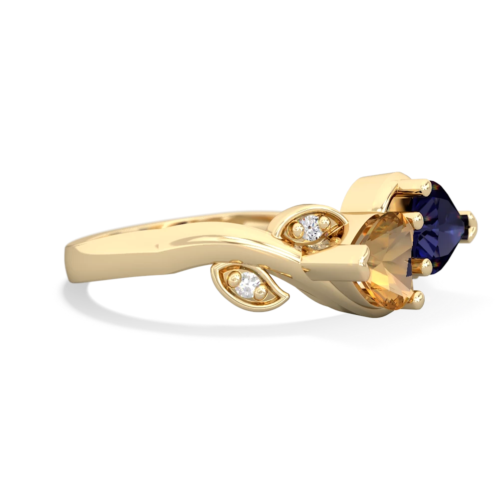 Citrine Floral Elegance 14K Yellow Gold ring R5790