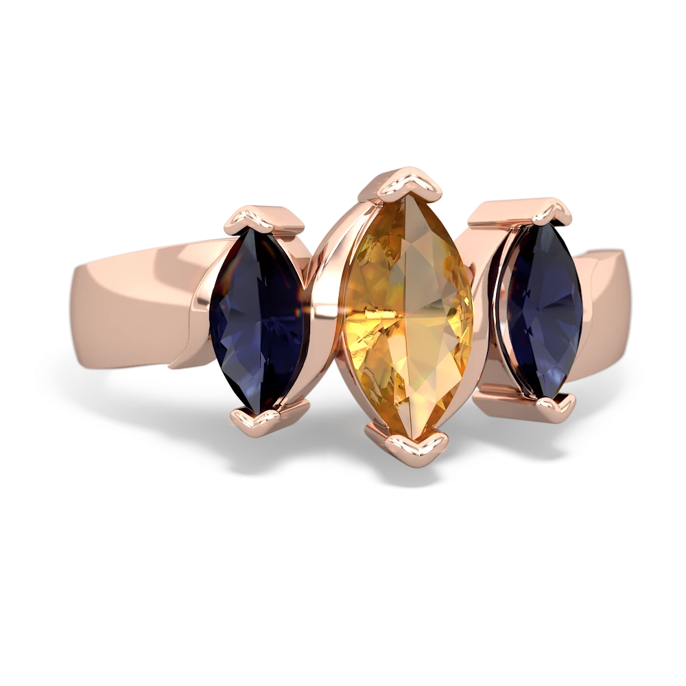 Citrine Three Peeks 14K Rose Gold ring R2433