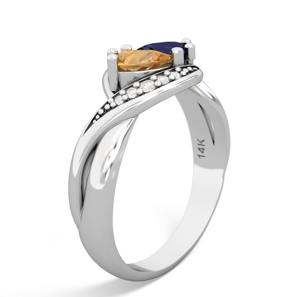 Citrine Summer Winds 14K White Gold ring R5342