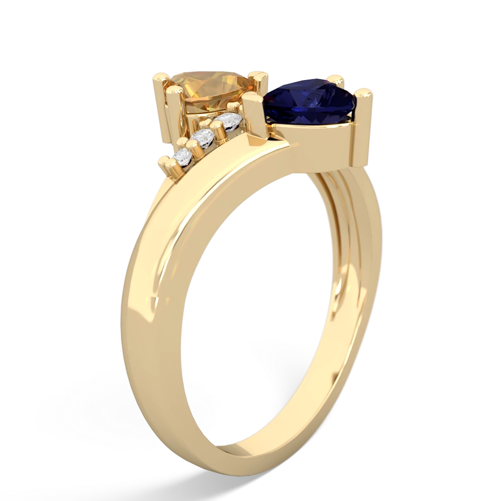 Citrine Heart To Heart 14K Yellow Gold ring R2064