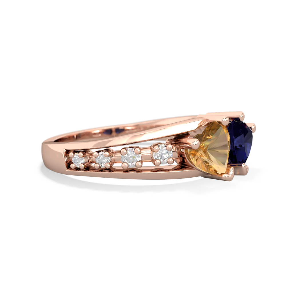 Citrine Heart To Heart 14K Rose Gold ring R3342