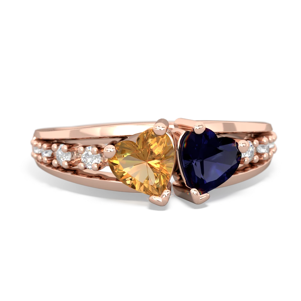 Citrine Heart To Heart 14K Rose Gold ring R3342