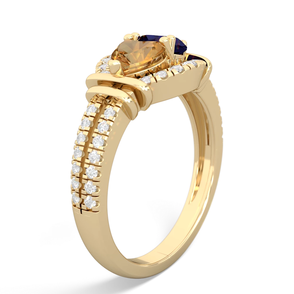 Citrine Art-Deco Keepsake 14K Yellow Gold ring R5630