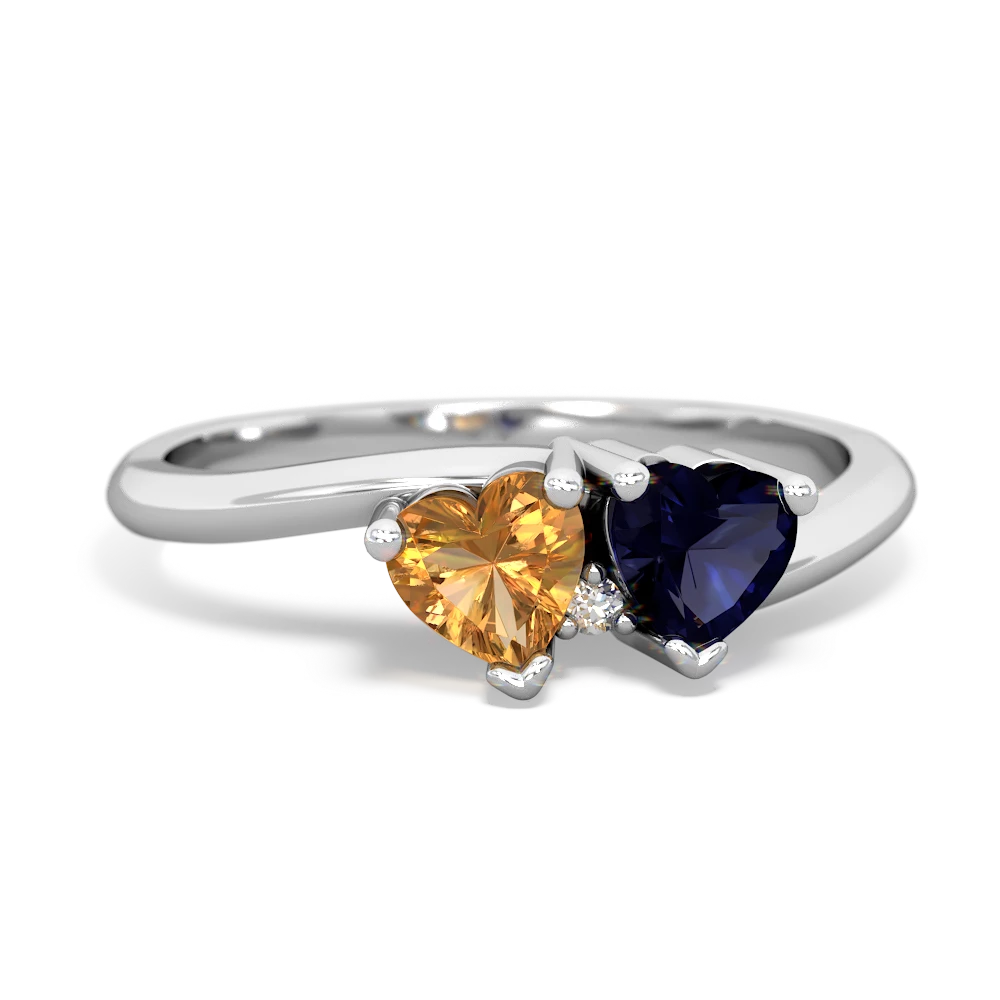 Citrine Sweethearts 14K White Gold ring R5260