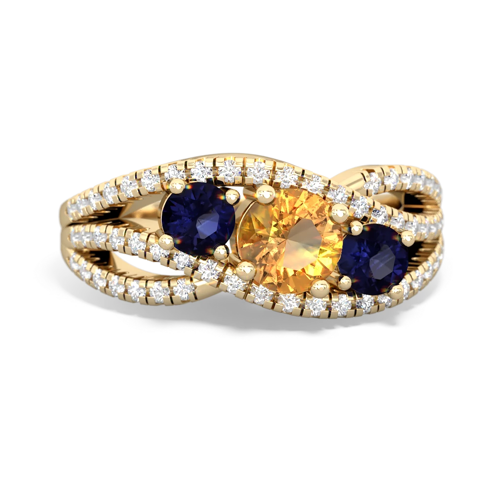 Citrine Three Stone Aurora 14K Yellow Gold ring R3080