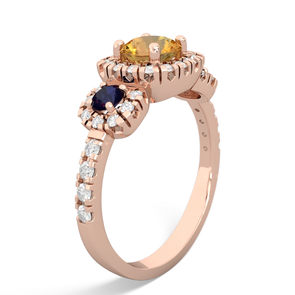 Citrine Regal Halo 14K Rose Gold ring R5350