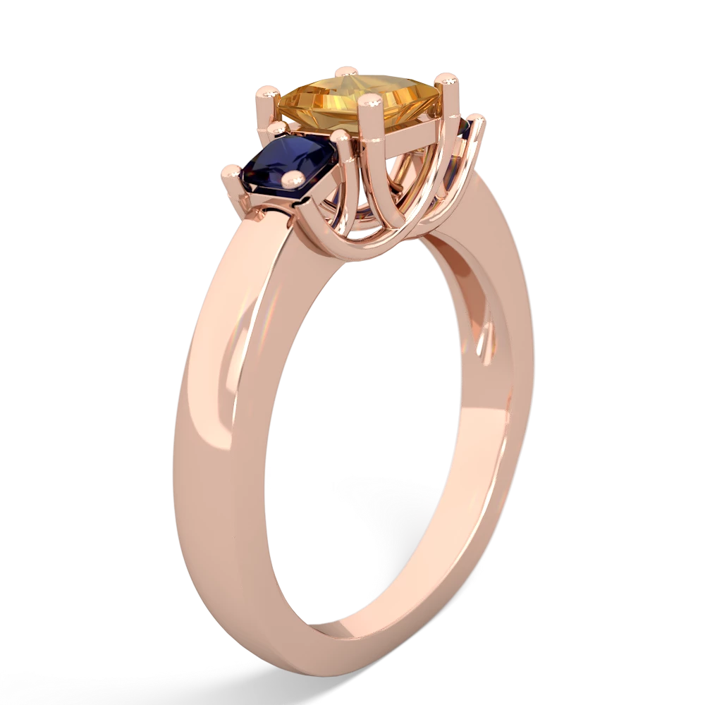 Citrine Three Stone Trellis 14K Rose Gold ring R4015