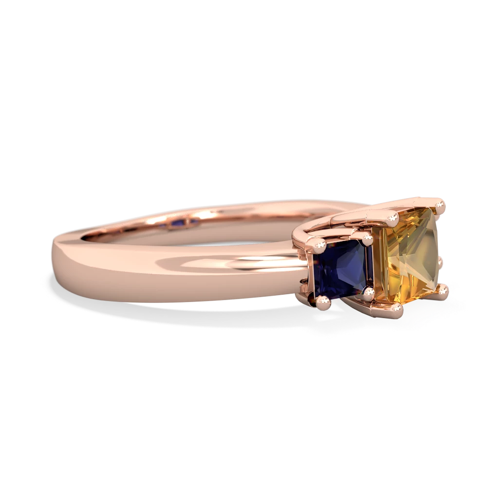 Citrine Three Stone Trellis 14K Rose Gold ring R4015