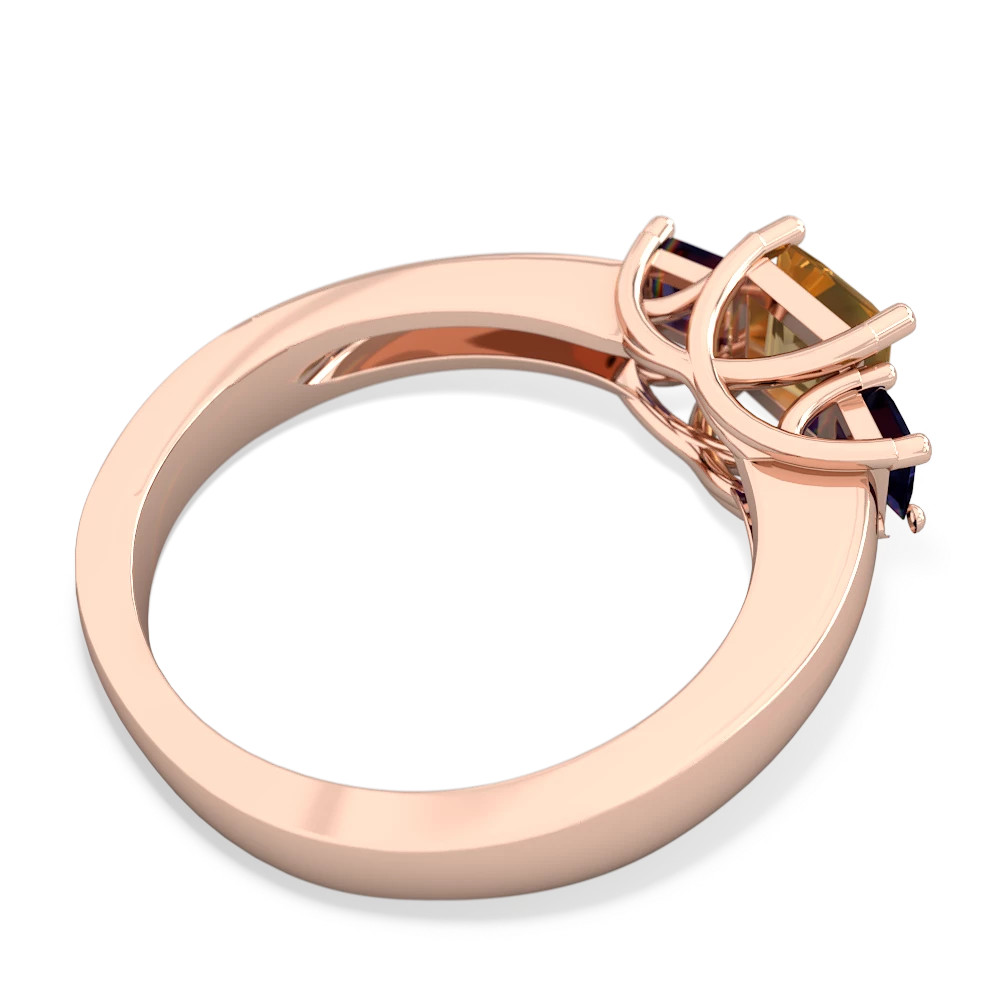 Citrine Three Stone Trellis 14K Rose Gold ring R4015