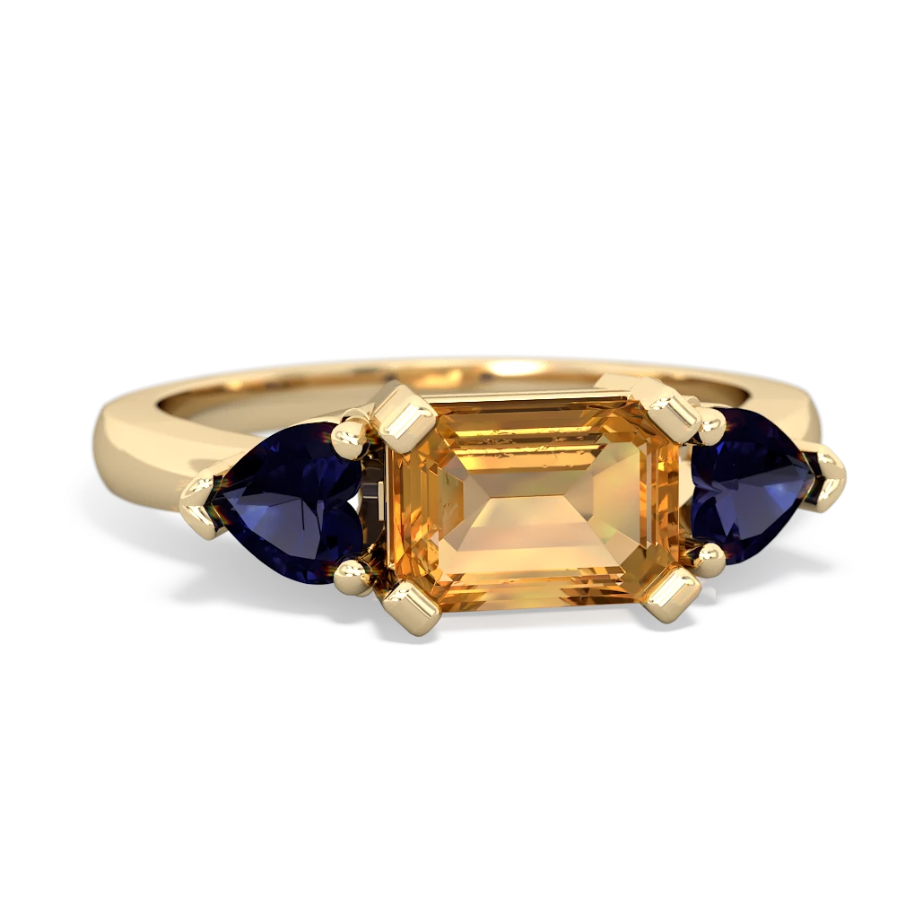 Citrine Three Stone 14K Yellow Gold ring R5235