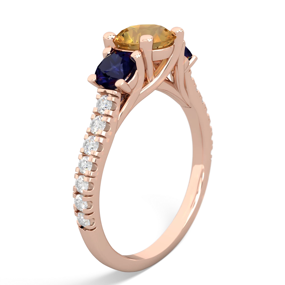 Citrine Pave Trellis 14K Rose Gold ring R5500