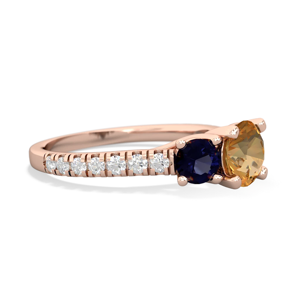 Citrine Pave Trellis 14K Rose Gold ring R5500