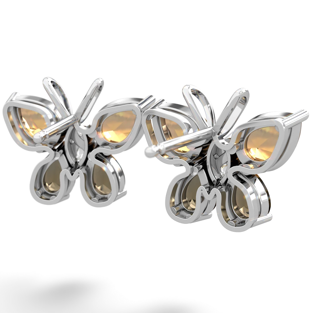 Citrine Butterfly 14K White Gold earrings E2215