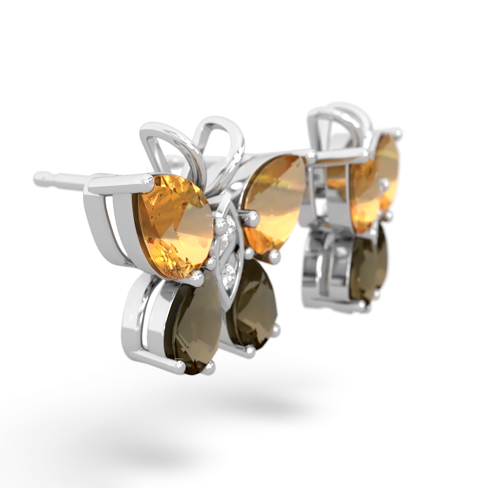 Citrine Butterfly 14K White Gold earrings E2215