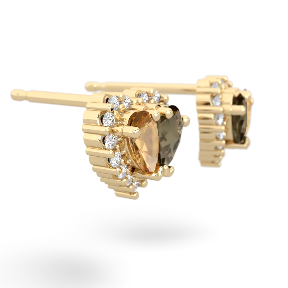 Citrine Halo 14K Yellow Gold earrings E7008