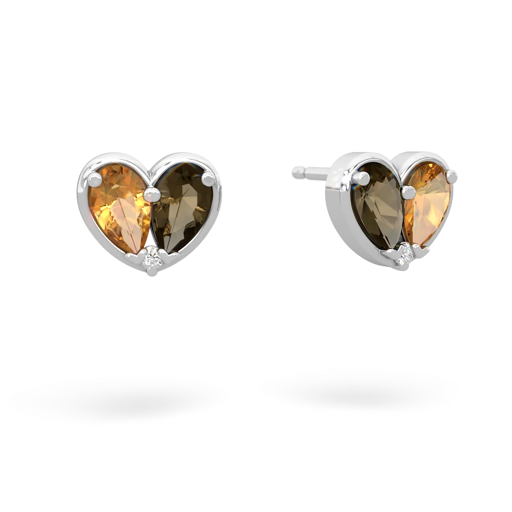 Citrine 'Our Heart' 14K White Gold earrings E5072