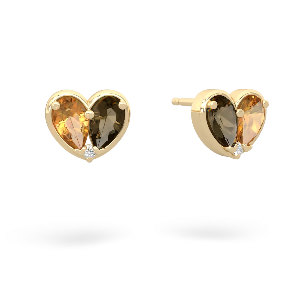 Citrine 'Our Heart' 14K Yellow Gold earrings E5072