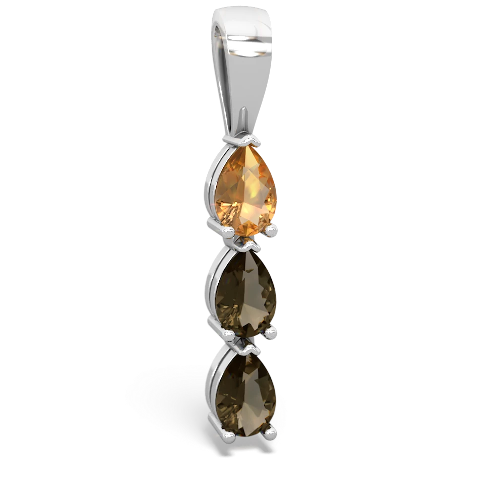 Citrine Dew Drops 14K White Gold pendant P2251