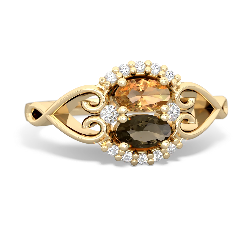 Citrine Love Nest 14K Yellow Gold ring R5860