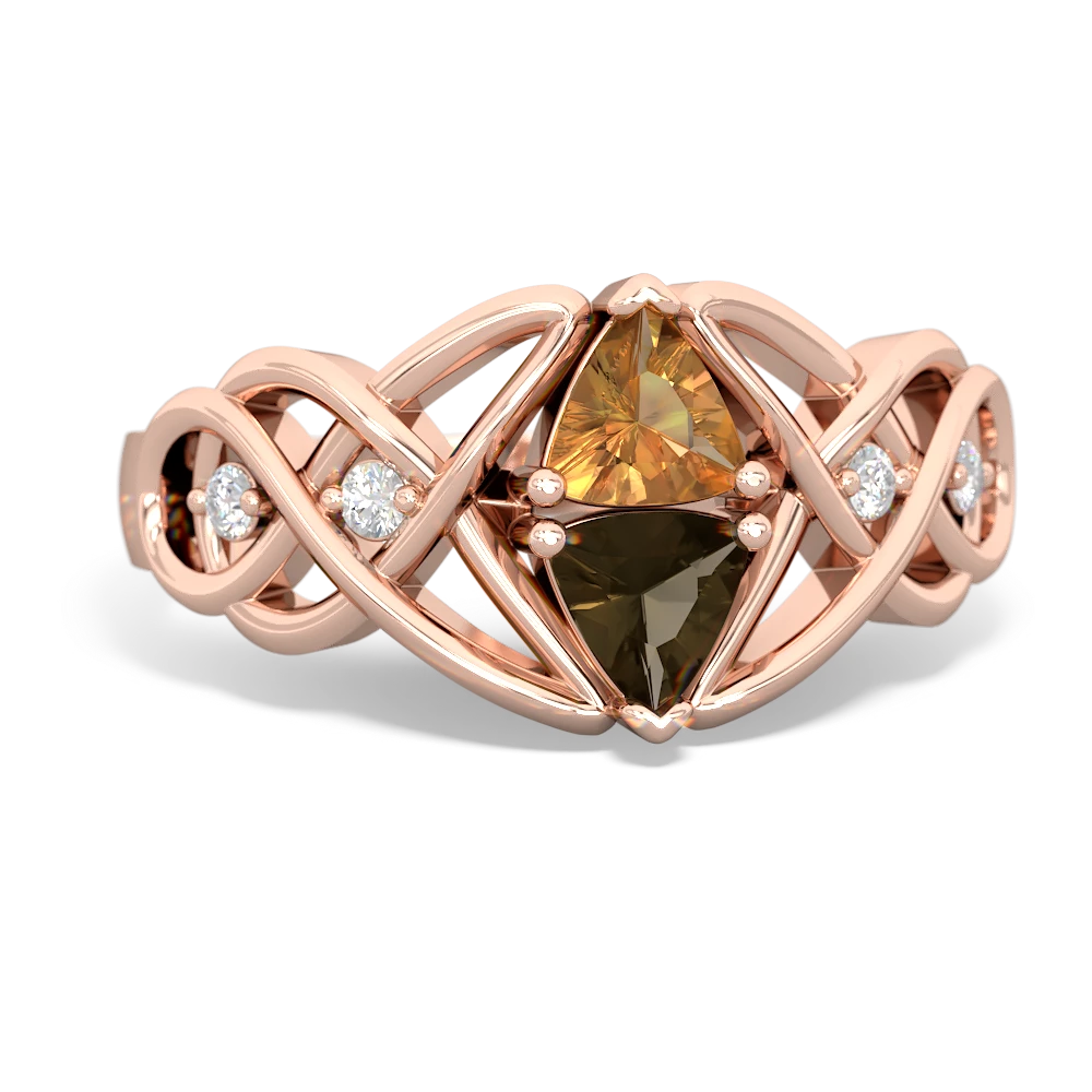 Citrine Keepsake Celtic Knot 14K Rose Gold ring R5300