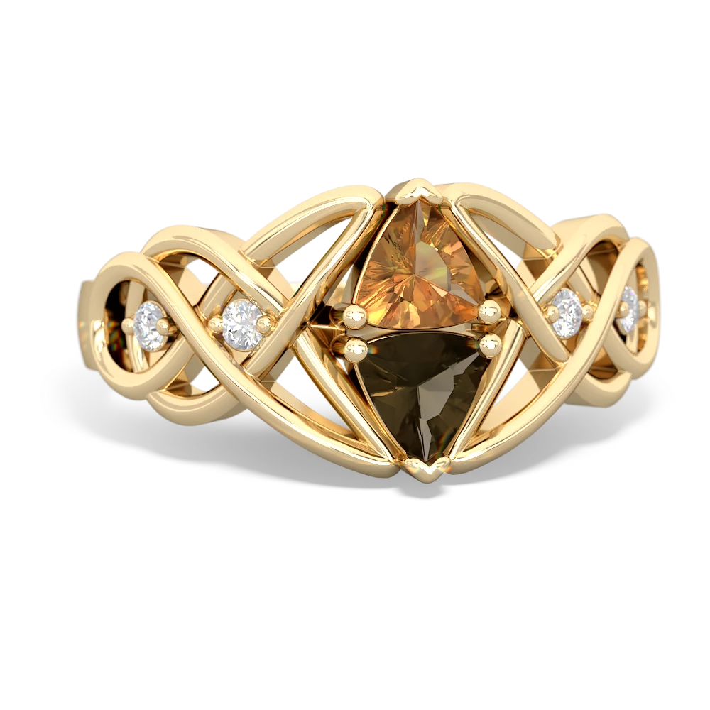 Citrine Keepsake Celtic Knot 14K Yellow Gold ring R5300