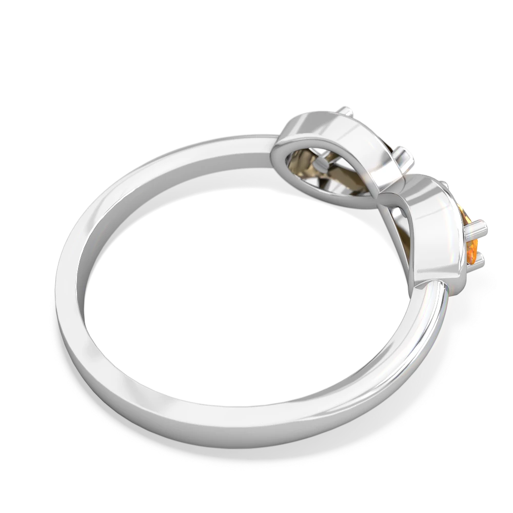 Citrine Infinity 14K White Gold ring R5050