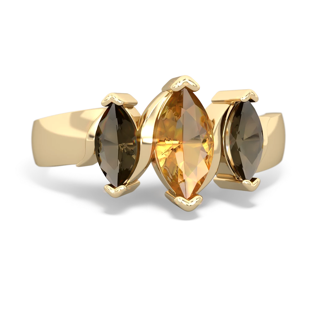 Citrine Three Peeks 14K Yellow Gold ring R2433