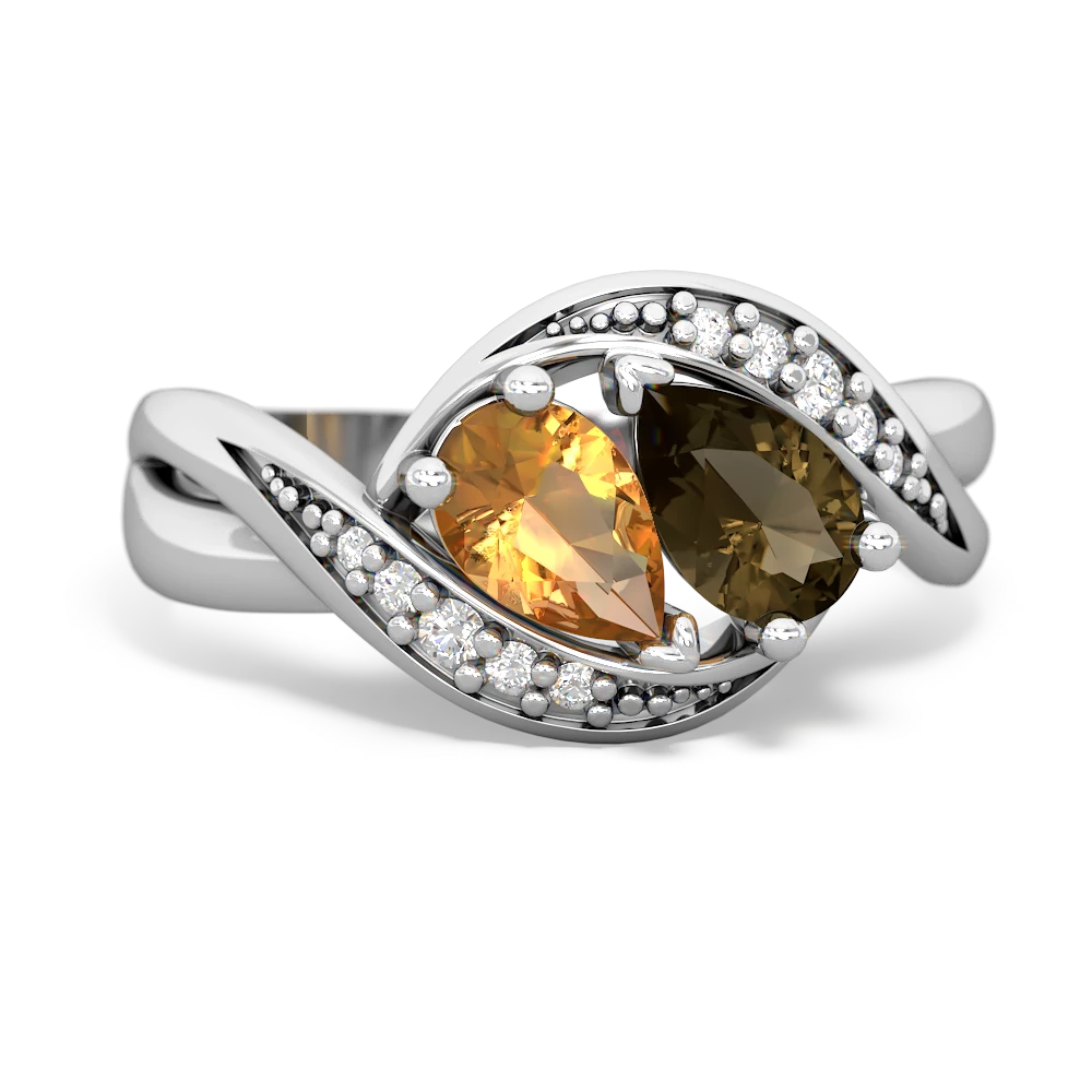 Citrine Summer Winds 14K White Gold ring R5342