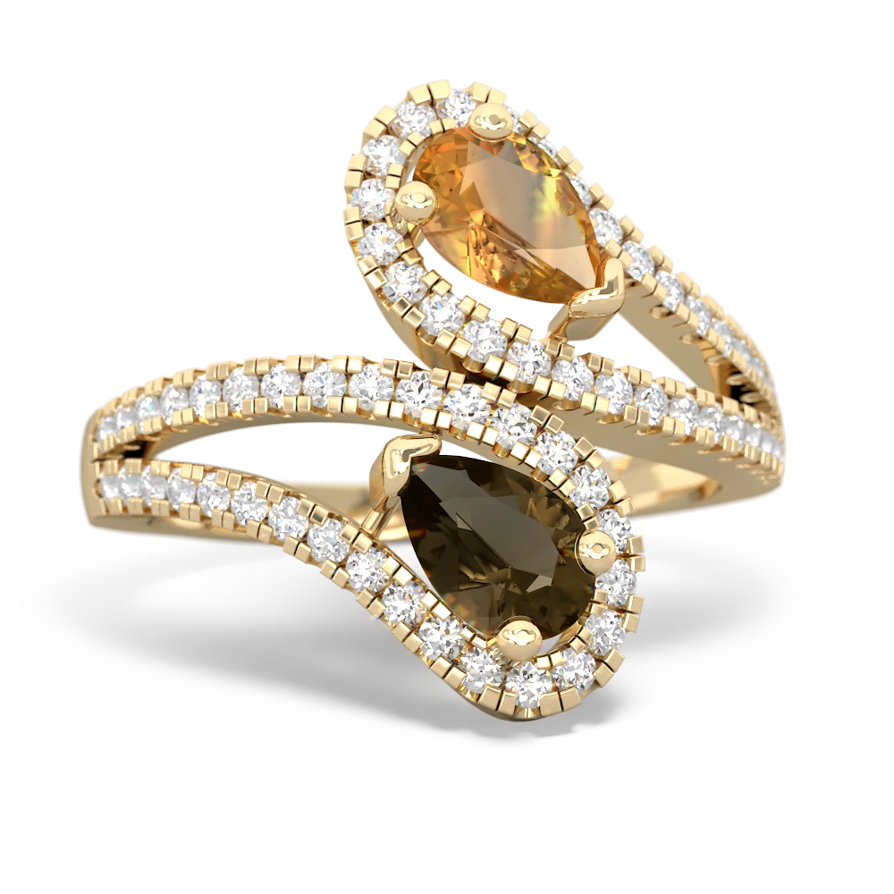 Citrine Diamond Dazzler 14K Yellow Gold ring R3000